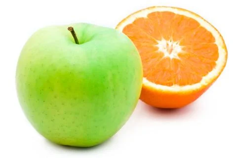 Orange and apple Stock Photos