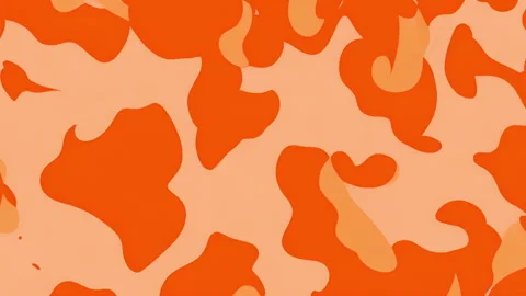 Orange and beige camouflage pattern animation Stock Footage 308843365