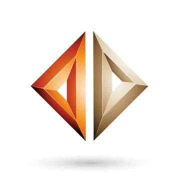 Orange and Beige Frame Like Embossed Diamond Shape Vector Illustration Stockillustratie