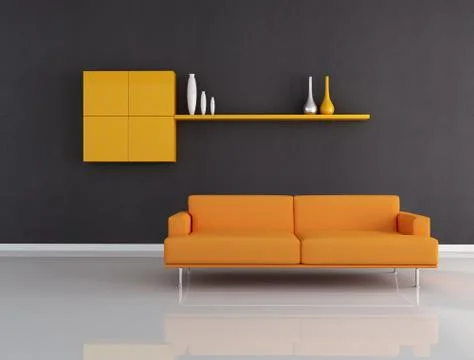 Orange and black interior Stock Illustration