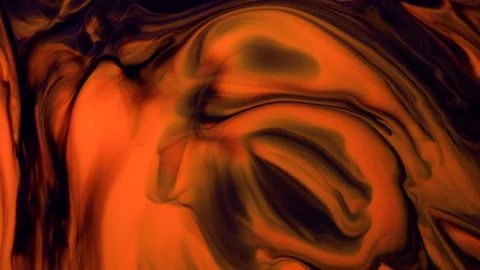 Orange And Black Liquid Paint Stock Footage 206416553