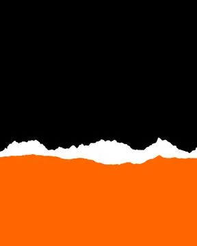Orange and black paper background with a horizontal torn edge and rough textu Stock Illustration