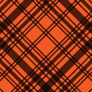 Orange and black plaid pattern fabric texture Stock Illustration