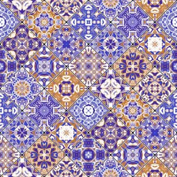 Orange and blue abstract patterns Stock Illustration