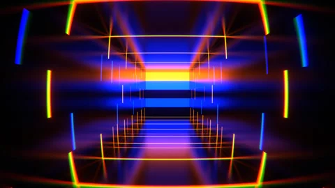 Orange and Blue Abstract Strobe Machine Background VJ Loop in 4K Video stock 310956836