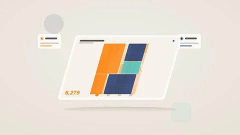 Orange and blue analytics dashboard flat design loop Stock Footage 342629141