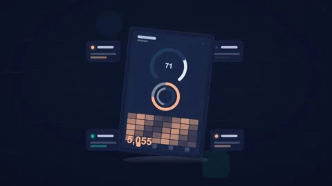 Orange and blue analytics dashboard flat design loop Stock Footage 342629226