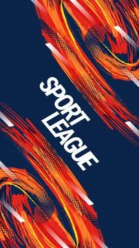 Orange and Blue Brush Background in Halftone Style 스톡 일러스트