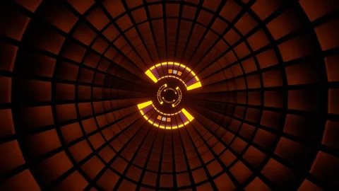 Orange and Blue Changing Light Effect Tunnel Background VJ Loop in 4K Stock Footage 309016418