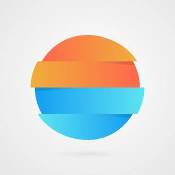 Orange and blue Circle sample. Vector infographics. Marketing sample icon Stock Illustration