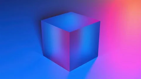 Orange and blue cube Stock Illustration