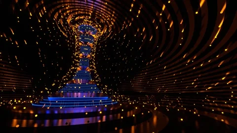 Orange and Blue Cyber Strobe Carousel Background VJ Loop in 4K Stock Footage 265947950
