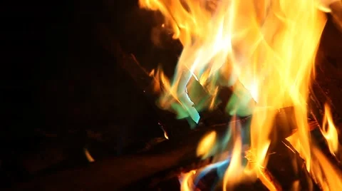 Orange and blue flames of fire Stock Footage 44399366
