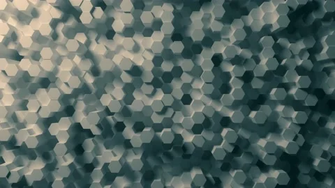 Orange and blue hexagonal prism bars, looping abstract 3D animation Stock Footage 144010010