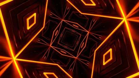 Orange and Blue Infinite Geometric Fluorescent Concept Background VJ Loop in Stock Footage 344101573