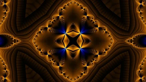 Orange and blue kaleidoscope sequence patterns. Stock Footage