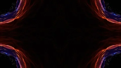 Orange and Blue Magic Cave Kaleidoscope Background VJ Loop in 4K Stock Footage 328972195