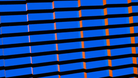 Orange and Blue Movement of Glossy Rectangles Background VJ Loop in 4K Stock Footage 345733697