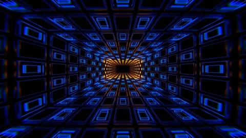 Orange and Blue Neon Light Squares on Grate Background VJ Loop in 4K Stock Footage 306366105