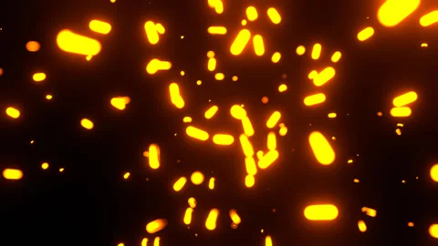 Orange and Blue Neon Molecules Motion Background VJ Loop in 4K Vídeo Stock 343270162