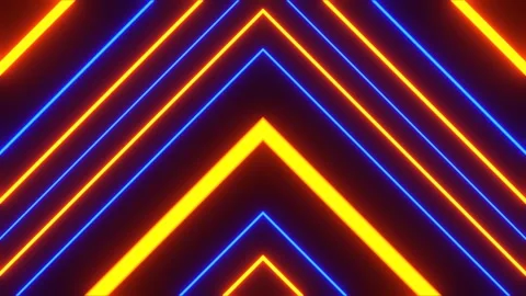 Orange and Blue Neon Rays Triangular Movement Background VJ Loop in 4K Stock Footage 341803210