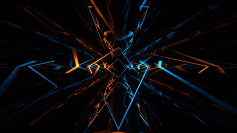 Orange and Blue Neon Wave Expansion Tunnel Background VJ Loop in 4K 스톡 동영상 342279300