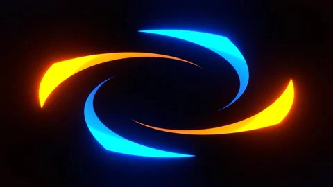 Orange and Blue Neons Move on Spiral Background VJ Loop in 4K Stock Footage 313382280