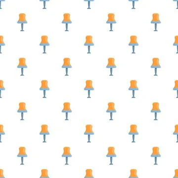 Orange and blue pushpin objects creating a seamless pattern Stock Illustration