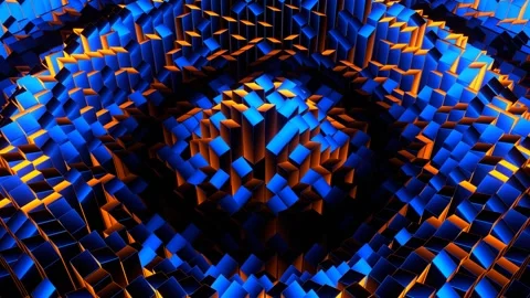 Orange and Blue Random Shape Rectangular Waves Background VJ Loop in 4K Video stock 287604446