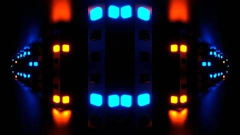 Orange and Blue Return Movement Along Strobe Kaleidoscope Background VJ Loop Stockbeeldmateriaal 333963762