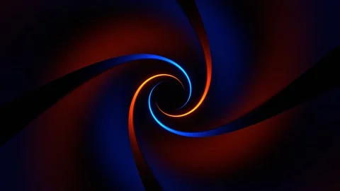 Orange and Blue Reverse Spiral Neon Tunnel Background VJ Loop in 4K Stock Footage 261143057