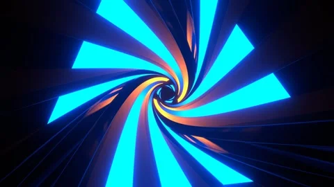 Orange and Blue Rotating Light in Triangular Tunnel Background VJ Loop in 4K Stock Footage 303507642