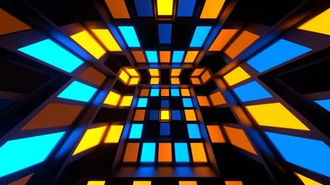 Orange and Blue Slow Strobe Lights System Background VJ Loop in 4K Stock Footage 307093559