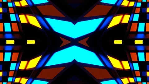 Orange and Blue Slow Strobe Lights Kaleidoscope Background VJ Loop in 4K Stock Footage 335017887