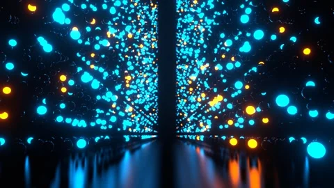Orange and Blue Strobe Ball Corridor Background VJ Loop in 4K Stock Footage 274566130