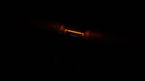Orange and Blue Strobe Mirrors Reverse Corridor Background VJ Loop in 4K Stock Footage 309462442
