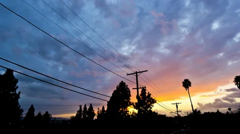Orange and Blue Sunset (Timelapse) Video stock 31753565