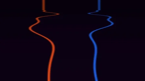 Orange and Blue Wavy Light Trails Seamless Loop Stock Footage 340566679