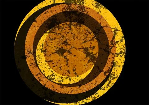 Orange and brown circles abstract grunge retro background Stock Illustration