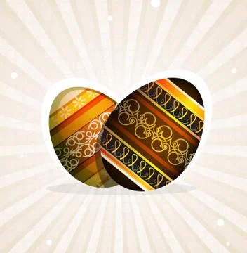 Orange and brown Easter eggs Stock Illustration