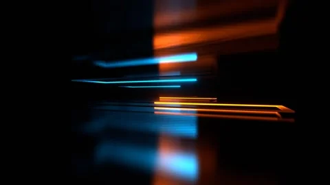 Orange and Cyan Neon Rectangular Shapes Moving Background VJ Loop in 4K Stock Footage 302080660
