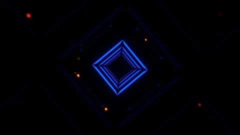 Orange and Deep Blue Abstract Digital Pulse Spectrum Background VJ Loop in 4 Stock Footage 341669180