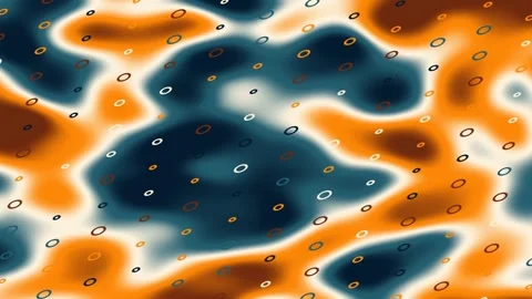 Orange and deep blue organic fluid patches forming a high contrast Видео 342882063
