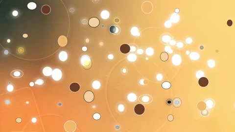 Orange and gold circles background template animation with glowing bubbles Stock Footage 340557880