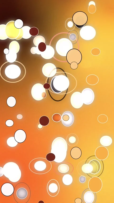 Orange and golden floating circle background template in seamless loop, glowing Stock Footage 340340382