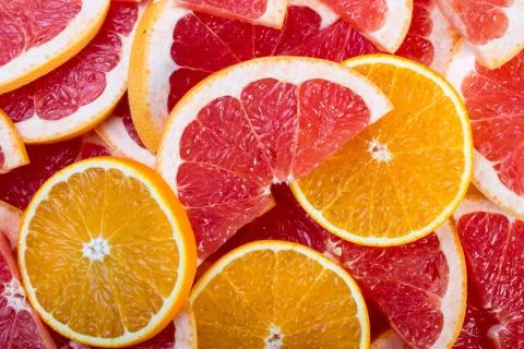 Orange and grapefruit background Stock Photos