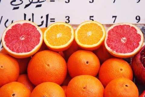 Orange and grapefruit Stock Photos