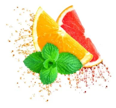 Orange and grapefruit splash Stock Photos