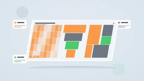Orange and gray analytics dashboard flat design loop 動画素材 342628621