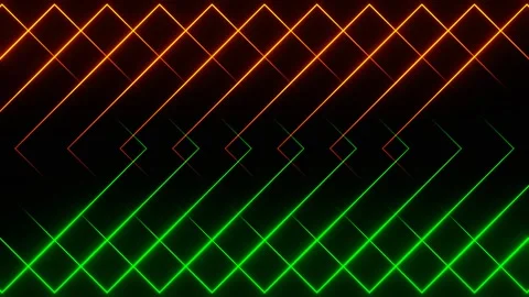 Orange and Green Abstract Changing Neon Squares Background VJ Loop in 4K Stock-Footage 285246924